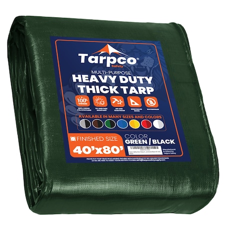 Tarpco Safety 14 Mil, Polyethylene, Green TS-103-40X80